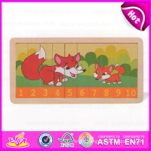 2015 New High Quality Wood Numbers Puzzle Board, Preschool Jigsaw Puzzle Toy, Wholesale Wooden Number Puzzles Manufacturer W14c153